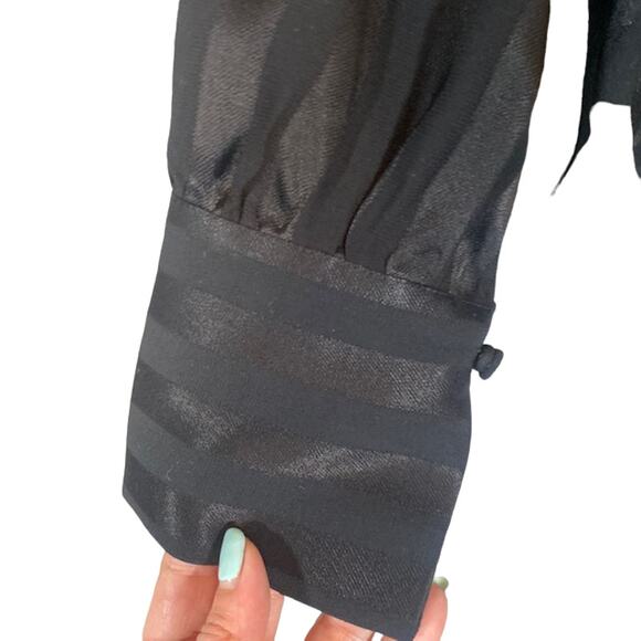 Chelsea28 Black Striped Twist Knot Button Up Formal Blouse Women Sz S - Picture 5 of 9